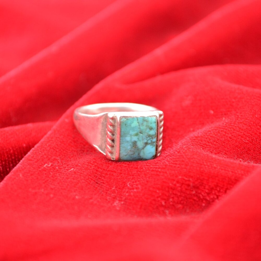 Vintage Sterling‎ Silver Turquoise Ring Size 6 – Southwest Boho Style